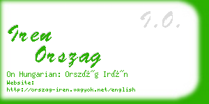 iren orszag business card